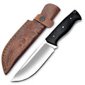 WARIVO KNIFE - Bushcraft Knife - Full Tang D2 Steel Fixed-Blade Knife with Leather Sheath - Skinning Knife- Camping Knives - Survival Tactical Camp Knife
